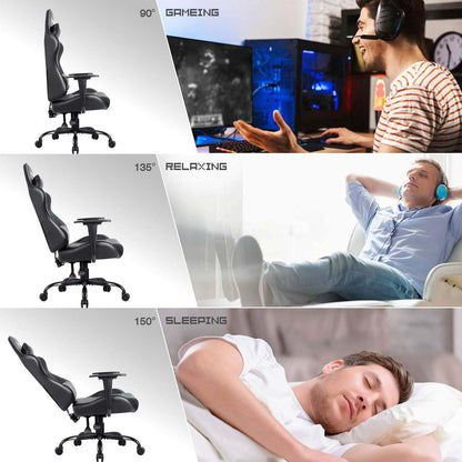 Gaming Chair Office Chair High Back Racing Computer Chair PU Leather Adjustable Seat Height Swivel Chair Ergonomic Executive Chair with Headrest