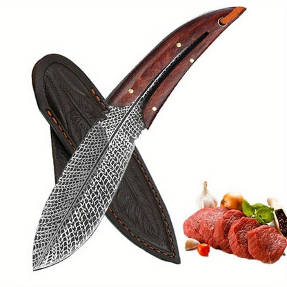 Professional Kitchen Knives with Knife Sheath Stainless Steel Boning Knife Vegetable Cutter Fruit Paring Knife for Hobby Knife