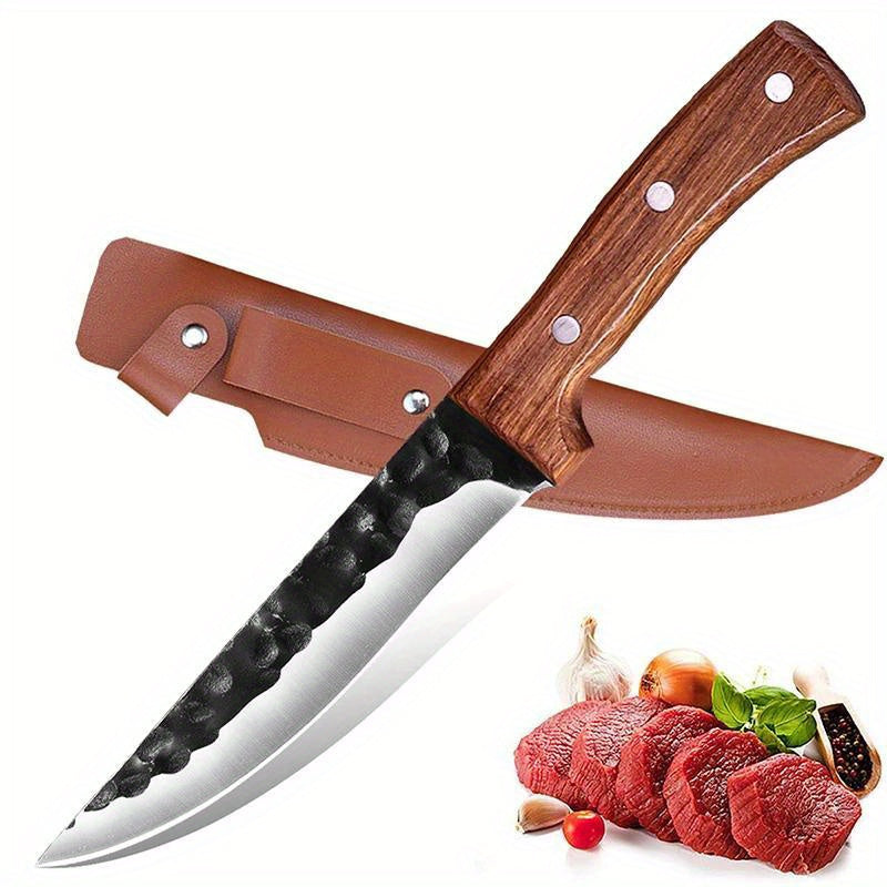 1PC Boning Knife Professional 6.5" Forged Kitchen Knife Chef Knife Butcher Fish Filleting Meat Cleaver Stainless Steel Cooking Tools Camping Knife HuntingKnife for Outdoor