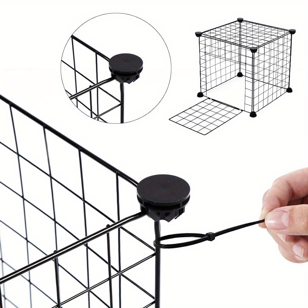 1PCSmall Animal Exercise Pen Crate Kennel Hutch for GuineaPet Playpen Bunny Cage Pet Pens Lightweight Portable Pet Fence with Anti- Slip Features, Suitable for Hedgehogs, Hamsters, and Rabbits- Pet Toys