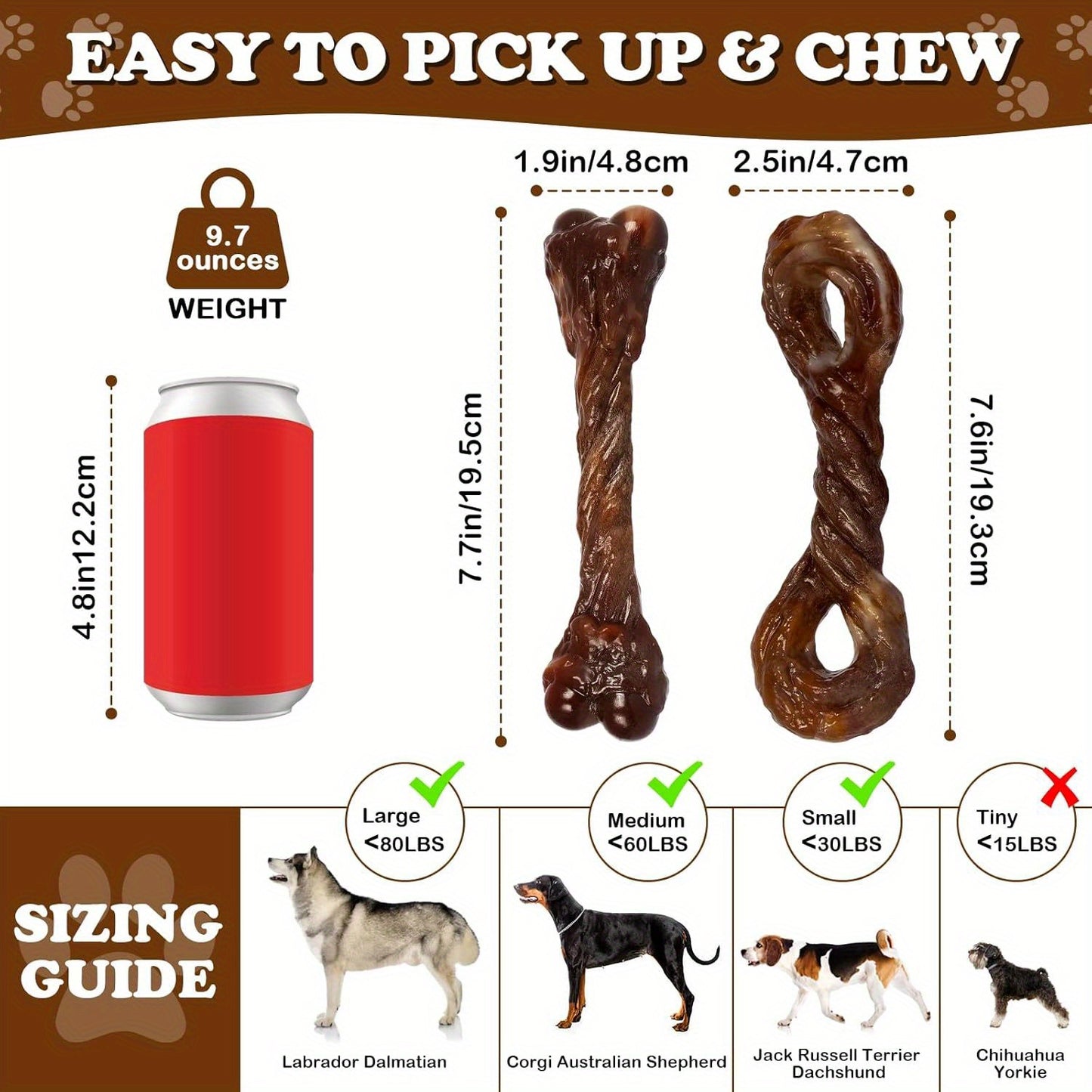 Pet Toys 2 Pack Durable and Sturdy Dog Toys, Aggressive Chewing Dog Chew Toys for Large Dogs Who Love to Chew, Indestruc