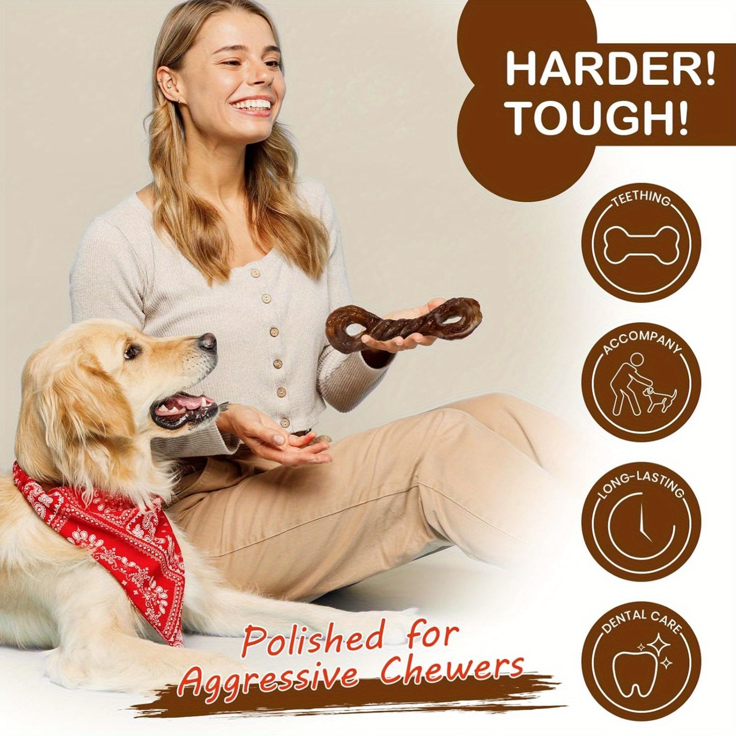 Pet Toys 2 Pack Durable and Sturdy Dog Toys, Aggressive Chewing Dog Chew Toys for Large Dogs Who Love to Chew, Indestruc