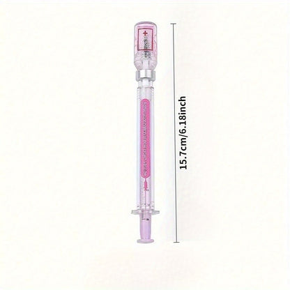 2-Pack Syringe Gel Ink Pens, Novelty Decompression Signatures Rollerball Pens, Medical Vaccine Themed Writing Instruments for Nurses, Doctors, Students