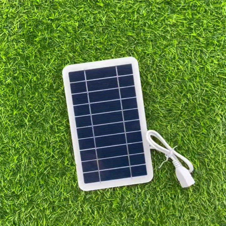 2W Solar Charger Portable Solar Panel with USB, Compact & Lightweight Outdoor Solar Power Bank Charger Compatible for for Power Banks, Phones, Flashlights, USB- Devices (Camping, Hiking, Emergency)