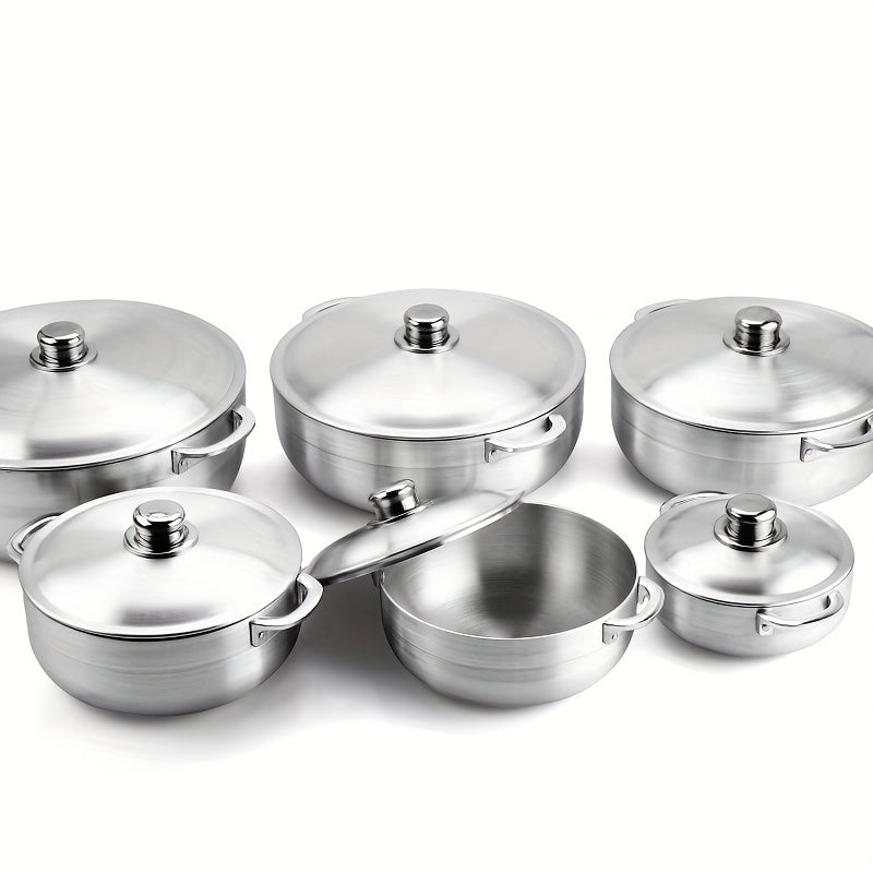 Premium Thickened Aluminum Cookware Set - Perfect for Outdoor Camping & Picnics, Includes Sanding Pot, Stockpot & Stretching Pot - Ideal Gift for Holidays