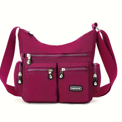Unisex Square Bag Messenger Bag Multi-Pocket Lightweight Travel Shoulder Crossbody Bag for Men and Women