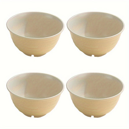 4pcs Wheat Straw Bowls Set, Microwavable And Dishwasher Safe, Soup Bowl, Salad Bowl, BPA-free, Odorless, Portable, Unbreakable, For Home Kitchen Camping, Dinnerware Accessories, Kitchen Supplies
