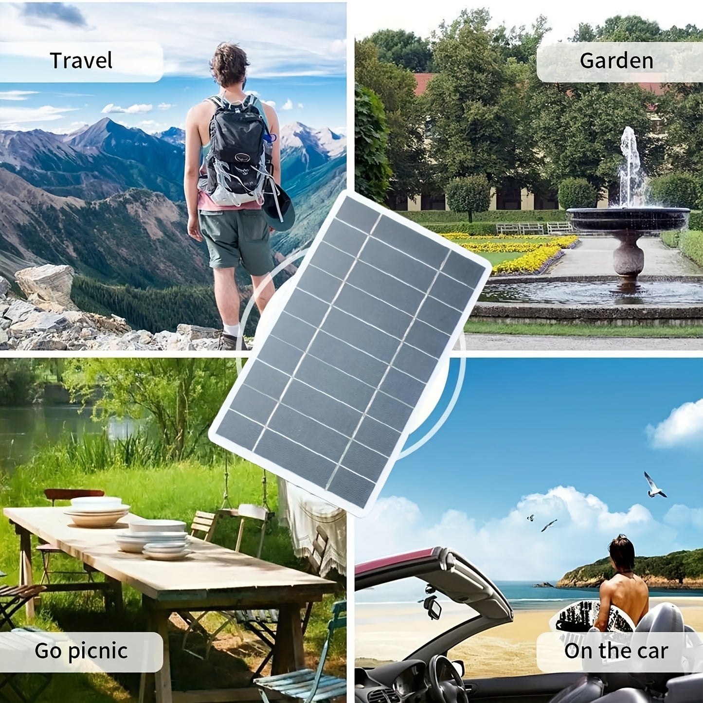 2W 5V Portable Solar Panel, High-Efficiency Monocrystalline USB Fast Charging Board with High Quality & Dustproof Design for Phones / Power Banks / Sports Cameras - Perfect Outdoor Emergency Backup and Gift Idea