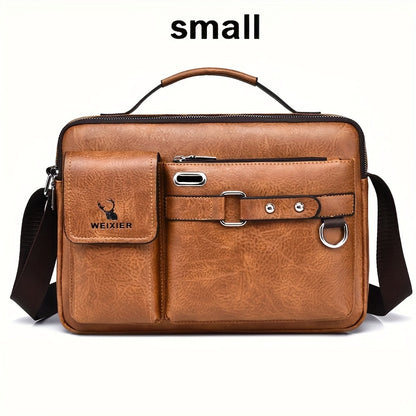 WEIXIER Men's Crossbody Bag Compatible for / - Adjustable Business & Casual Shoulder Pack, Office Bag, Gift for, Husband, Boyfriend ( Material)