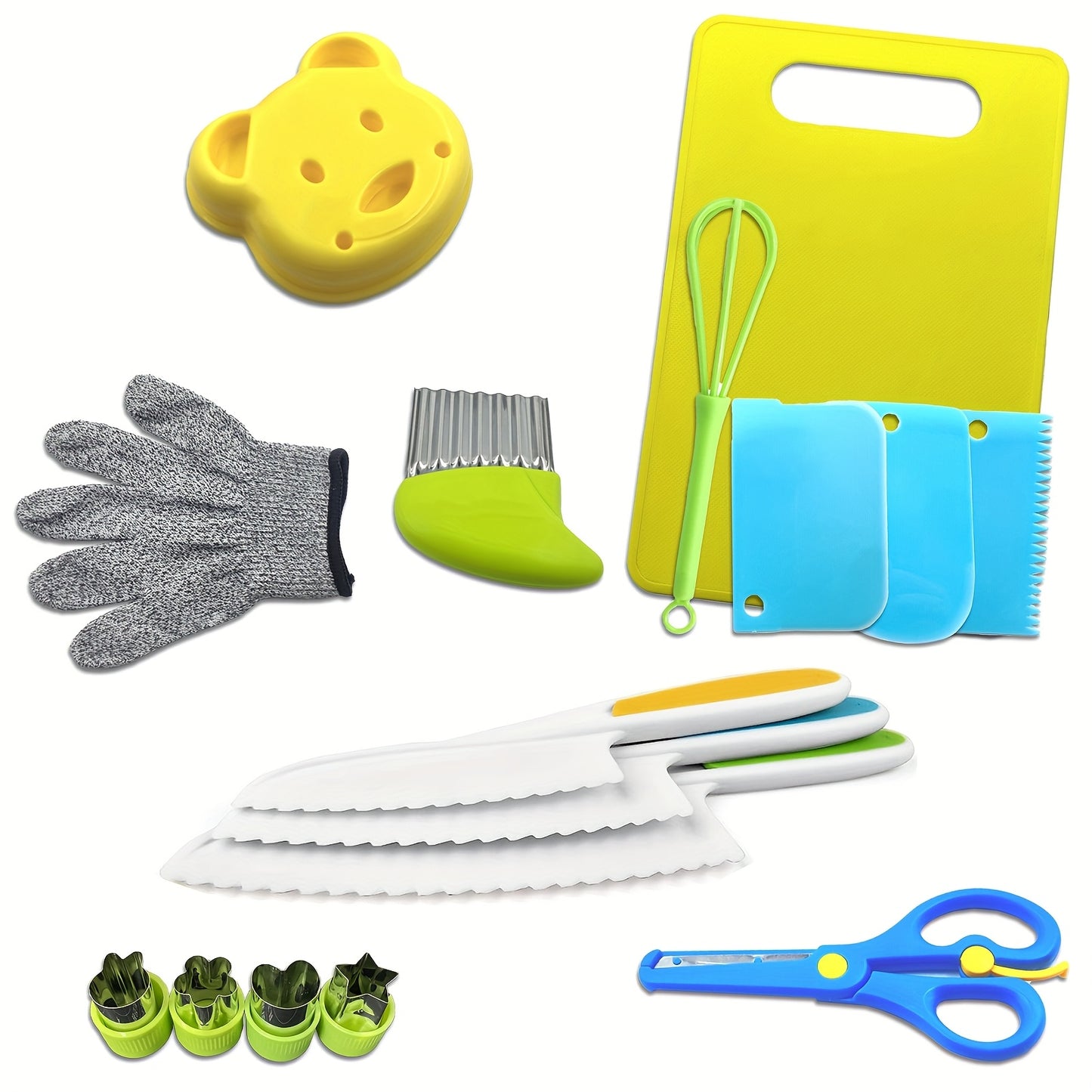 Everyday Kitchens Complete Youngsters Cooking Set - Real Cooking Tools, Safety Knives, and Playful Accessories for Youngsters Aged 4-8, Including Spatula, Ladle, Whisk, Baking Pan, and More, Youngsters'S Cooking Time | Playfu