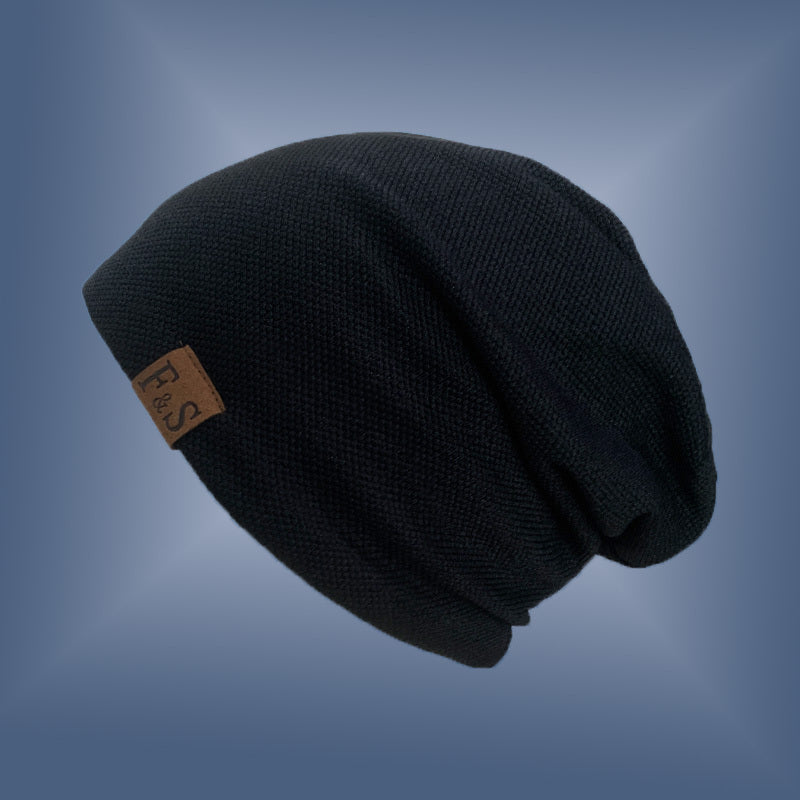 Unisex Beanie | Black, Lightweight, Fabric, Toggle Closure, Urban Style, Ideal for Spring/Fall/Winter