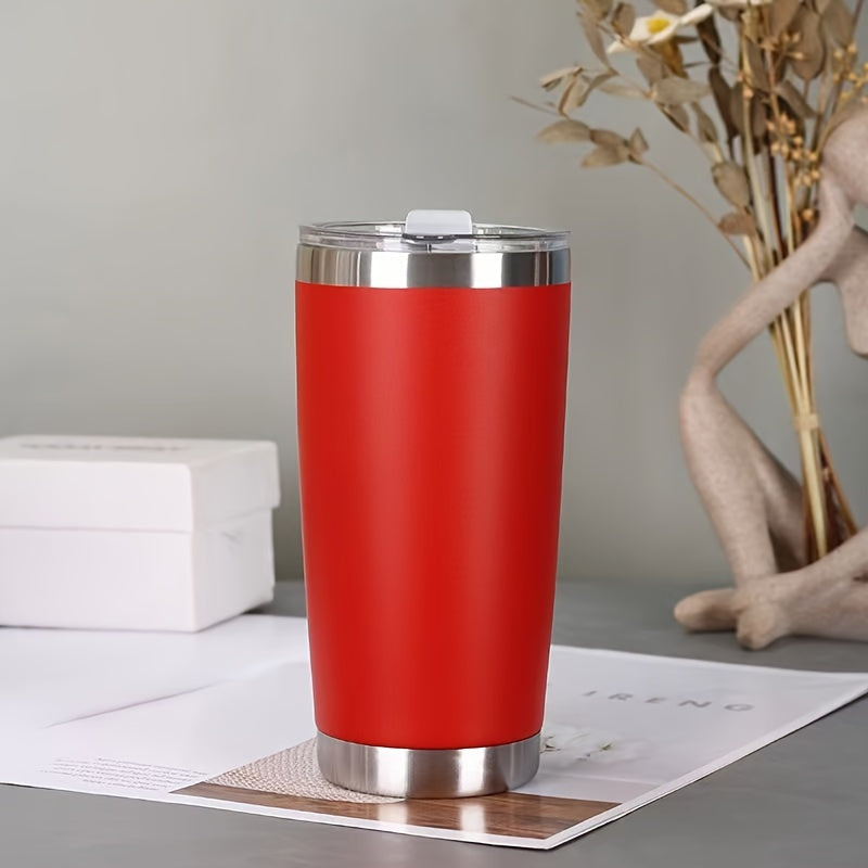 1pc, Tumbler With Lid, 20oz Stainless Steel Water Bottle, Insulated Water Cups, Summer Winter Drinkware, Outdoor Travel Accessories