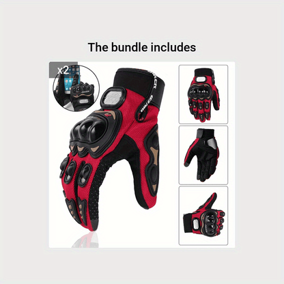 Suitable For Motorcycles, Road Bikes, Off-road Motorcycles, Spring, Summer, Autumn, And Winter Unisex Finger Touch Screen Gloves For Men And Women, Breathable Cycling Gloves, Motorcycle Gloves, Bicycle Gloves. Christmas Gift