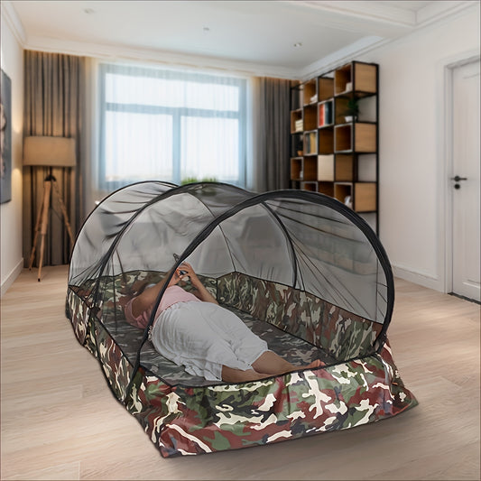 1pc Outdoor Camping Mosquito Net, Classic Camo Insect Repellent Camping Tent, Ideal For BBQ