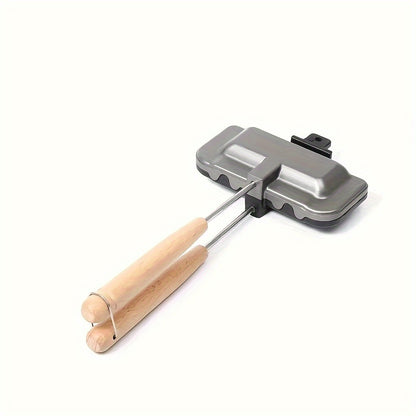 1pc Deluxe Sandwich Frying Pan - Cookware for Grilled Cheese, Pancakes, Omelettes, Hot Dogs, Bread and Toast - Non-Stick Aluminum Baking Pan Flip Frying Pan, Sandwich Maker, Kitchen Gadget for Restaurants, Food Trucks, and Ho