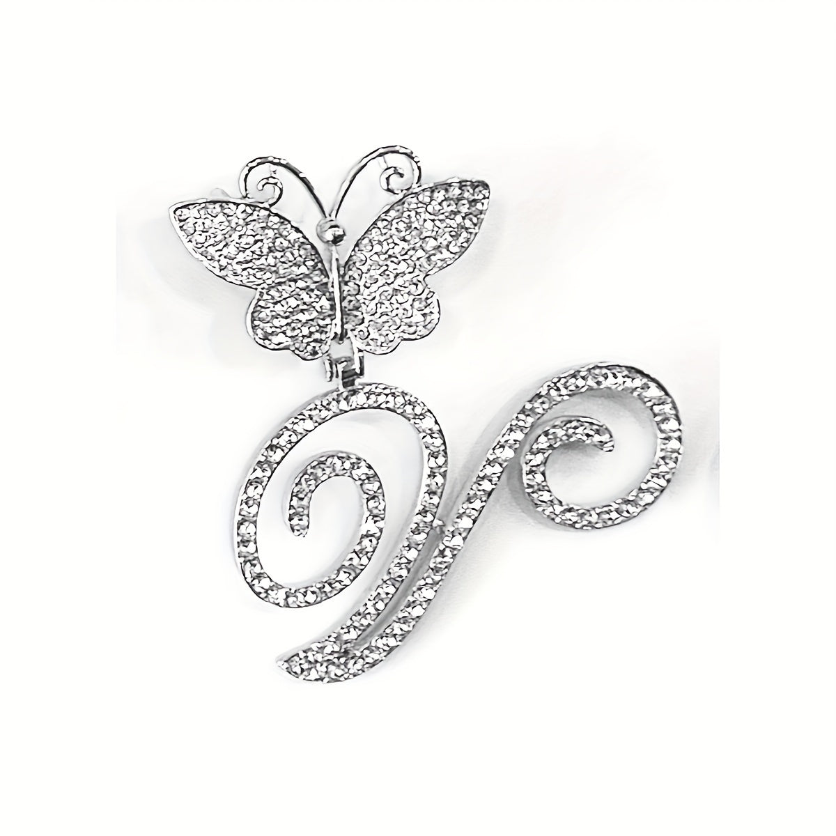 Trendy Shiny Butterfly Cursive Letter Cuban Chain Anklet For Women A-Z Letters Anklets Punk Hip Hop Style Sparkling Barefoot Jewelry