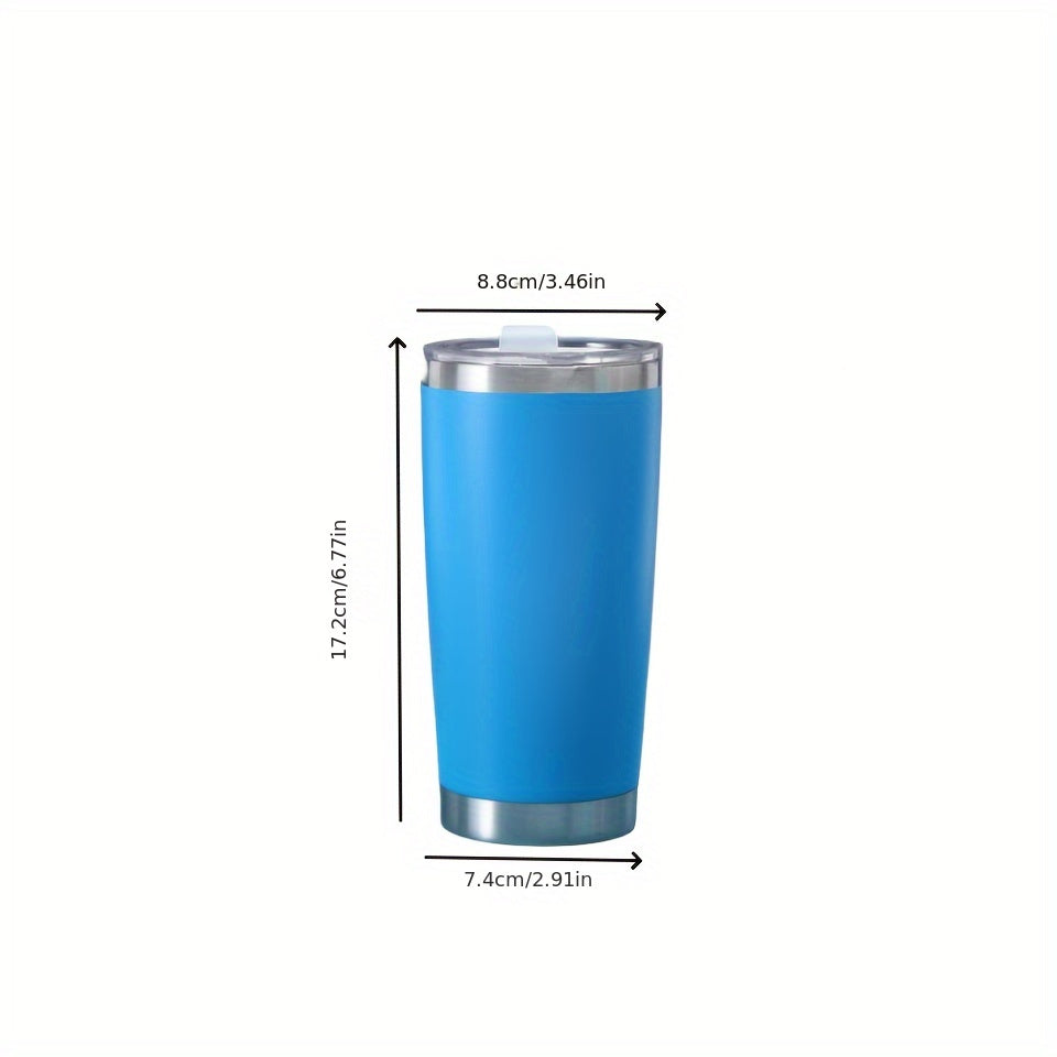 1pc, Tumbler With Lid, 20oz Stainless Steel Water Bottle, Insulated Water Cups, Summer Winter Drinkware, Outdoor Travel Accessories