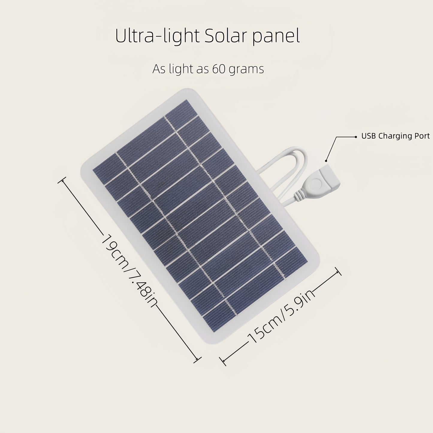 2W 5V Portable Solar Panel, High-Efficiency Monocrystalline USB Fast Charging Board with High Quality & Dustproof Design for Phones / Power Banks / Sports Cameras - Perfect Outdoor Emergency Backup and Gift Idea