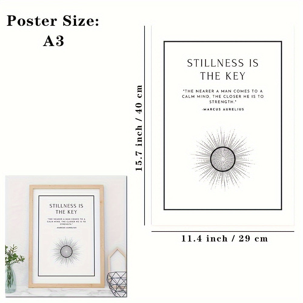 1pc Large Size, Modern Art Design, Minimalist Style, Stoicism Poster, No Frames Included, Gift For Room Decor, Kitchen Dining Room Wall Painting