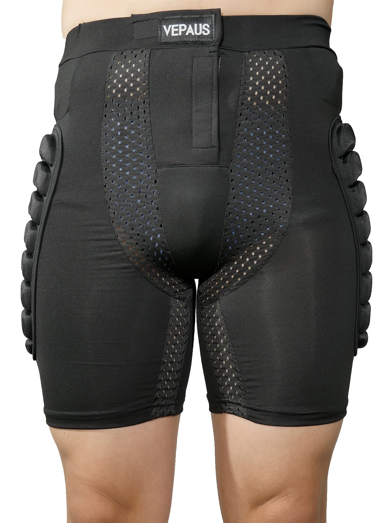 VEPAUS Breathable 3D Padded Shorts for Ice Hockey, Snowboarding, Gymnastics, Roller Skating - Moisture Wicking, Flexible, High Stretch Polyester Knit Fabric, Regular Fit, Four Seasons Sports Gear