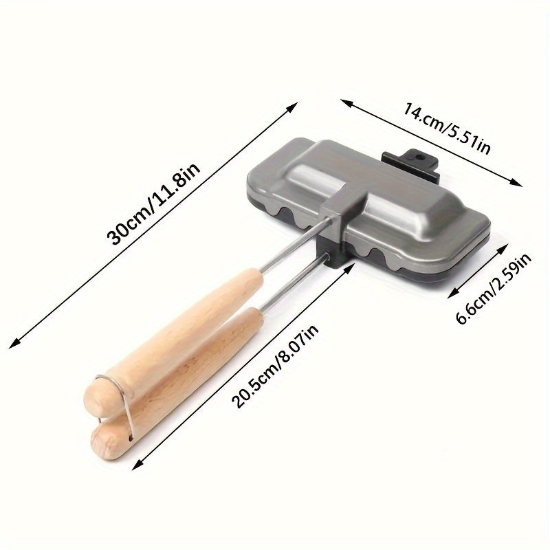 1pc Deluxe Sandwich Frying Pan - Cookware for Grilled Cheese, Pancakes, Omelettes, Hot Dogs, Bread and Toast - Non-Stick Aluminum Baking Pan Flip Frying Pan, Sandwich Maker, Kitchen Gadget for Restaurants, Food Trucks, and Ho