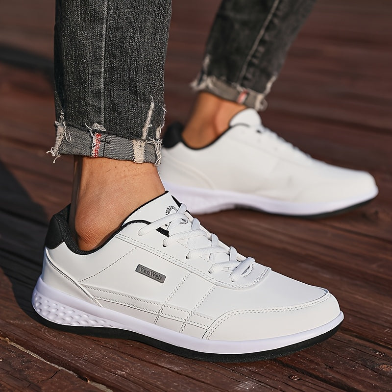 VanWeir Lightweight Men'S Shoes | Navy Blue/White, Lace-up Sports Shoes with MD/TPR Sole, Breathable Fabric Lining for Outdoor, Hiking & Casual Wear
