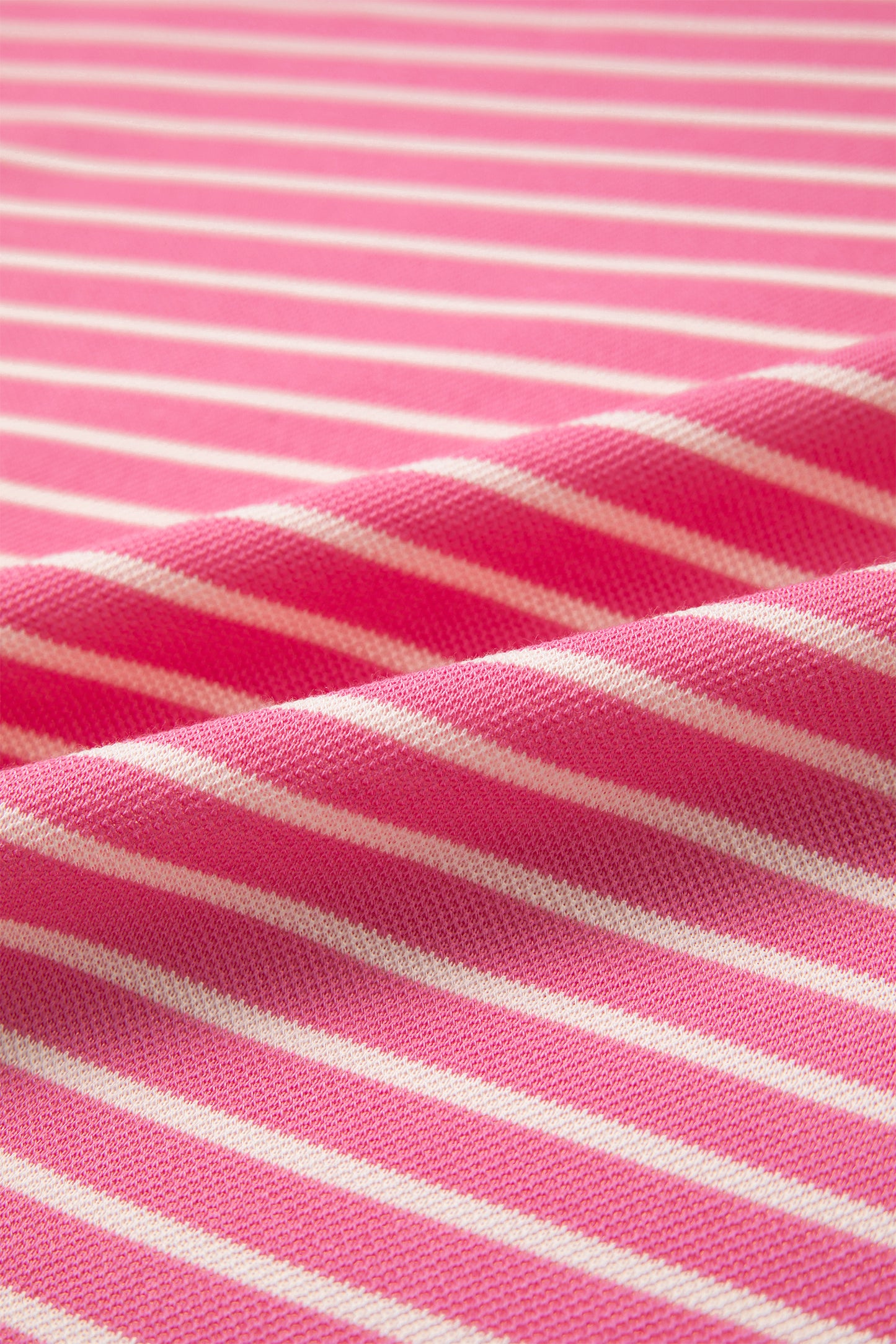 Pink Stripe Color Block Trim Notched Neck Sleeveless Shift Mini Dress