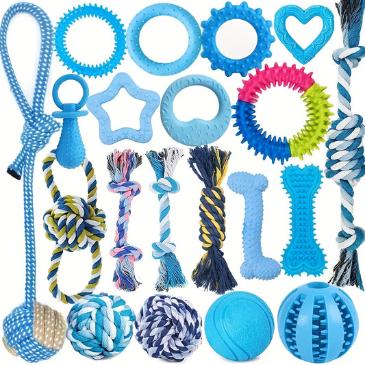 6/10/15pcs Random Style and Color Dog Chew Toys, Pet Toys for Teething, Entertainment, and Interaction, Puppy Chew Toy Pack with Knots, Rope Balls, and Spike Rings, Ideal Gift for Small Dogs