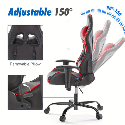 Recliner Executive Chair Ergonomic Gaming Chair Home Office Desk Chair With Wheels High Back Computer Chair With Lift Armrest, Lumbar Support, Headrest