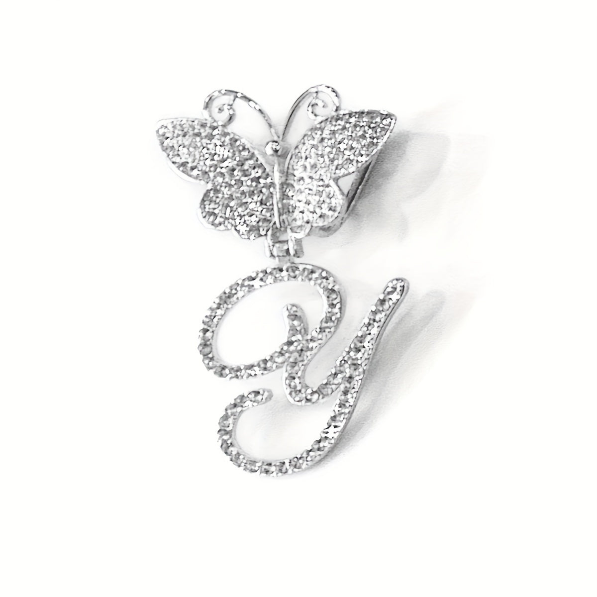 Trendy Shiny Butterfly Cursive Letter Cuban Chain Anklet For Women A-Z Letters Anklets Punk Hip Hop Style Sparkling Barefoot Jewelry