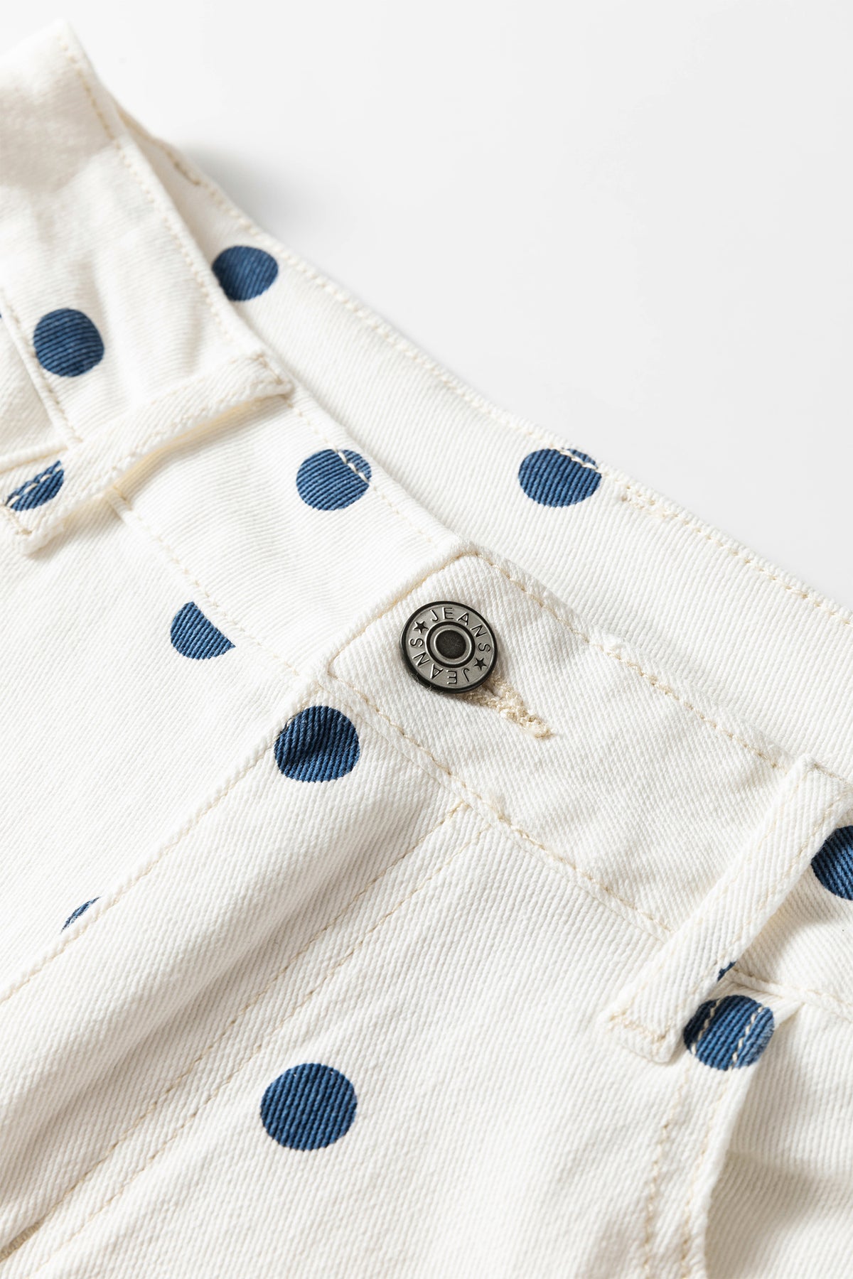 Pink Tailored Seam Polka Dot Print Barrel Casual Jeans