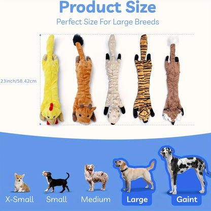 1/5 Packs Dog Squeaky Toys Pack, Bubble Plush Puppy Teething Pet Toys, Crinkle No Stuffing Animals Dog Toy, Doggies Chew for Large Small Medium Breed