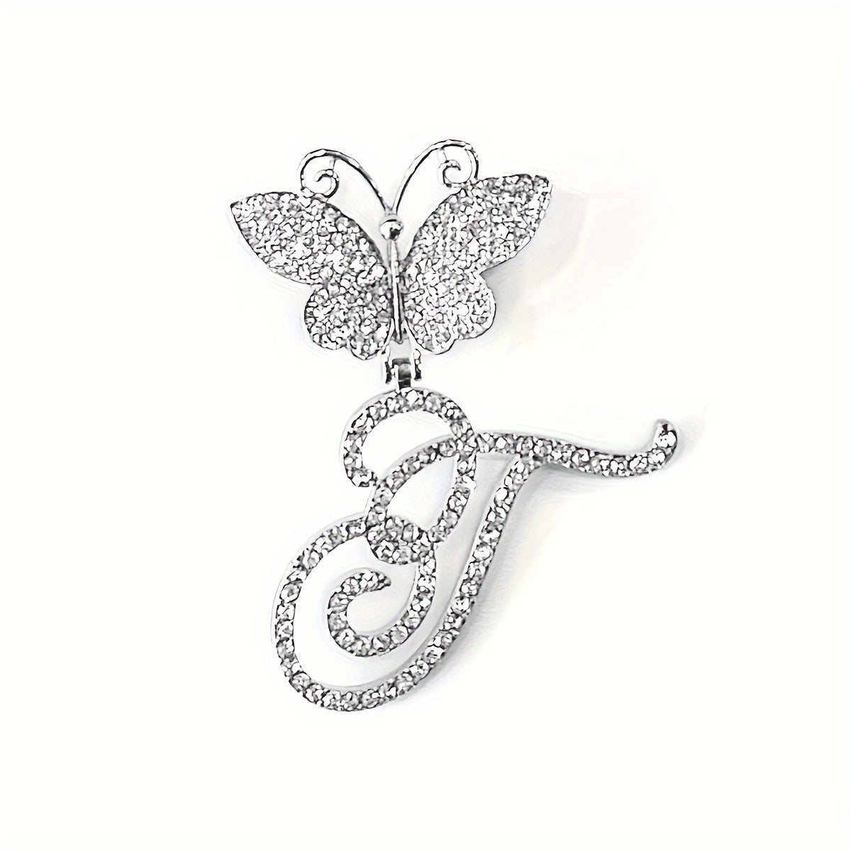 Trendy Shiny Butterfly Cursive Letter Cuban Chain Anklet For Women A-Z Letters Anklets Punk Hip Hop Style Sparkling Barefoot Jewelry
