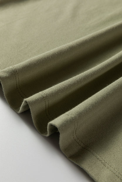 Laurel Green Solid Color Long Sleeve Fitted Top