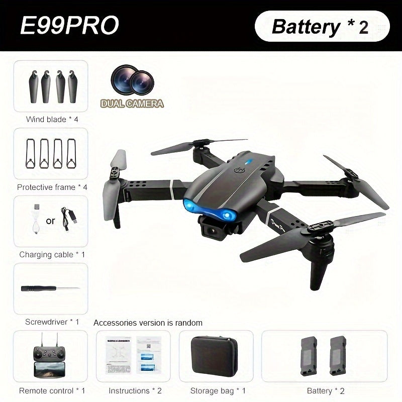 2024 Upgraded Drone with Triple Camera - Foldable, WiFi, Optical Flow Positioning, 360° Stunt Tumbling, One-Click Take-Off/Landing, Beginner-Friendly, Outdoor Fun Gift Toy