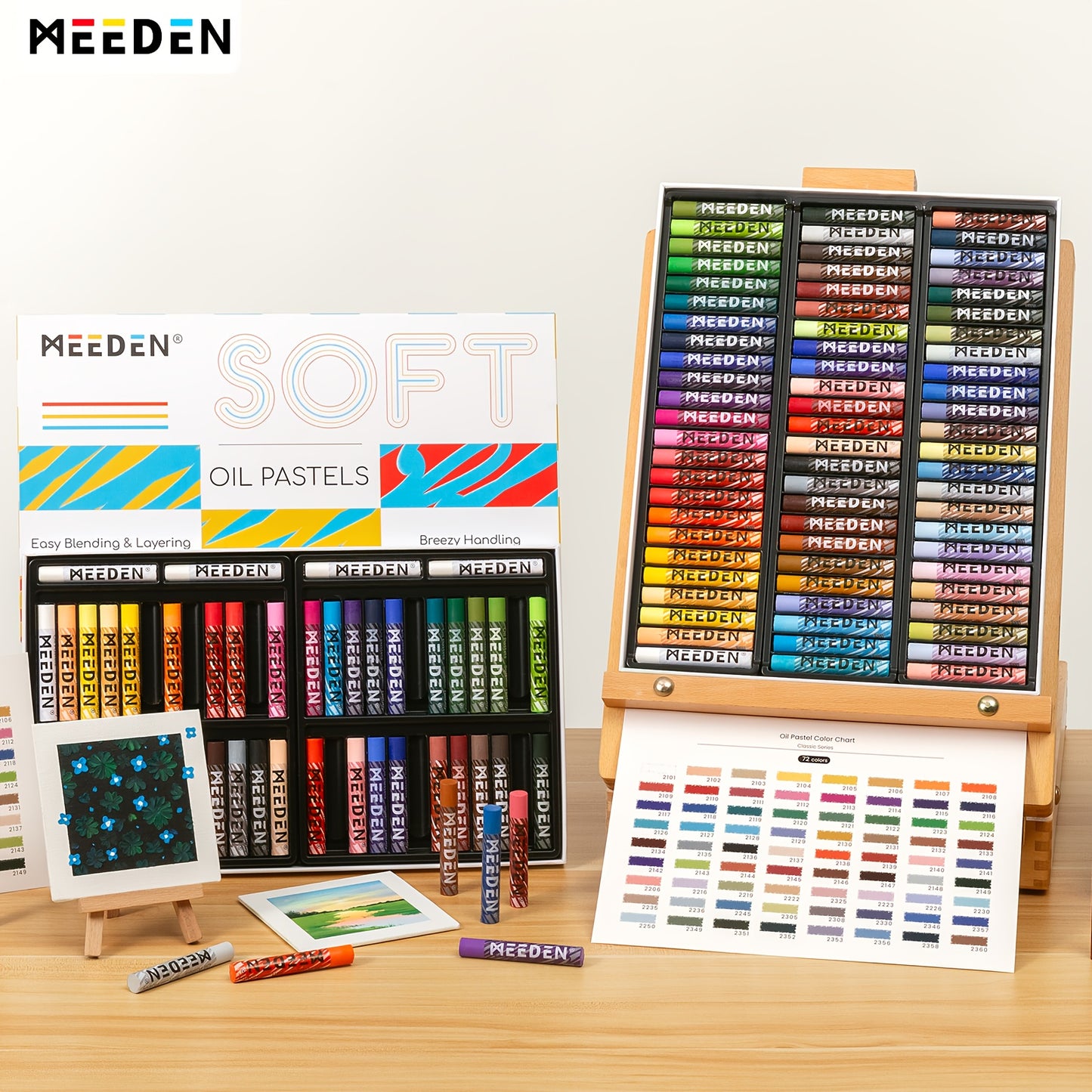 MEEDEN Soft Oil Pastels Set: 48/72 Colors Oil Pastels for Artists Adults Teachers - Fine Writing Instruments Vibrant Crayons for Art Painting & Drawing, Blending, Layering, Shading
