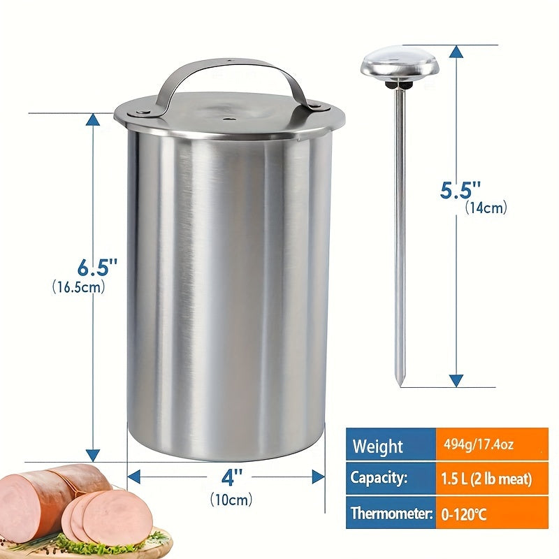 1pc, Stainless Steel Round Shape Meat Maker Machine For Making Healthy Homemade Deli Meat Sandwich, Seafood Meat Poultry Patty Gourmet Cooking Tools, Kitchen Stuff
