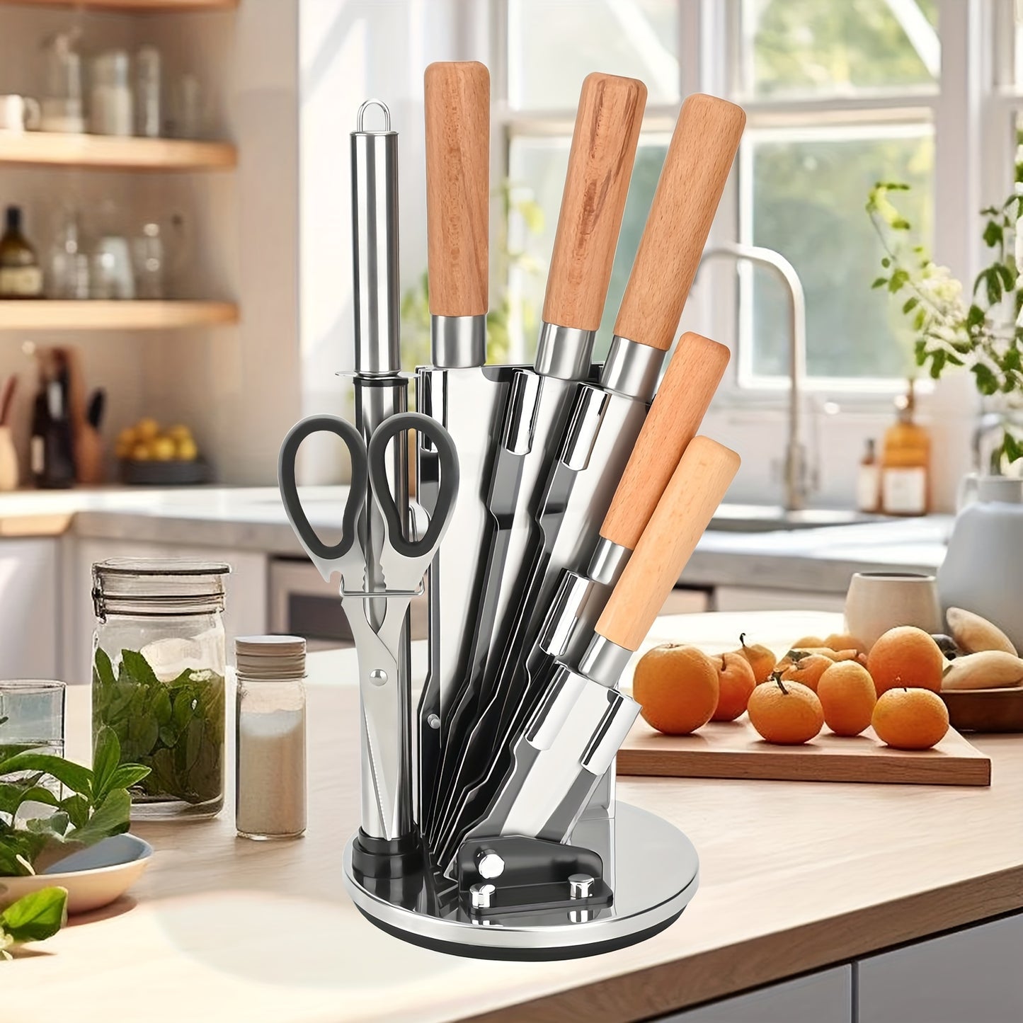 8-piece set of outdoor minimalist knives, stainless steel kitchen and home kitchen knives, cutting vegetables, meat, and fruits set