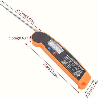 1pc WEBBQ Digital Meat Thermometer, Fast-Reading ABS Food Temperature Gauge with Hold Function, Single-Use, for Grilling BBQ, Kitchen Cooking, Adult - AAA Battery Operated (Batteries Not Included)