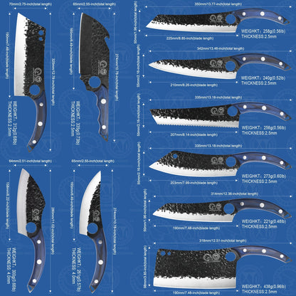 Professional Forged Knife Set With Roll Bag Scissors Honing Steel Whetstone, 10 Pcs Kitchen Knives Large Butcher Knife Set, Personalized Gifts For Women Men Birthday Christmas Mothers Fathers Unique Presents For Mom Dad Frien