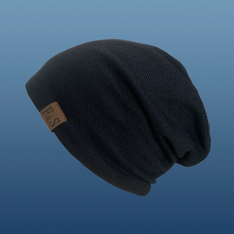 Unisex Beanie | Black, Lightweight, Fabric, Toggle Closure, Urban Style, Ideal for Spring/Fall/Winter
