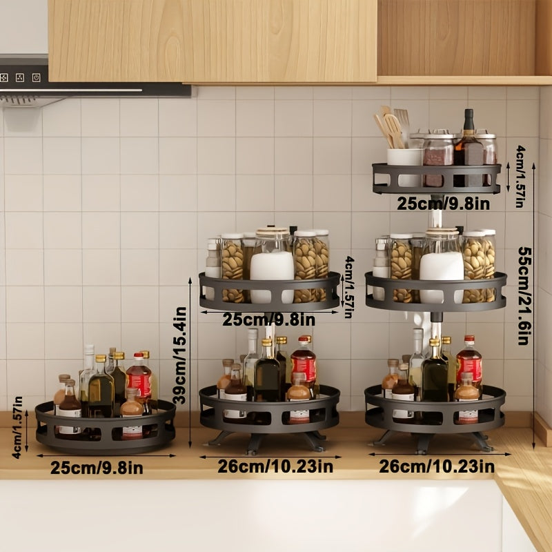 [Multipurpose] Rotating Organizer | Non-Slip | Countertop Storage | Tableware, Makeup, Spice | Kitchen Storage