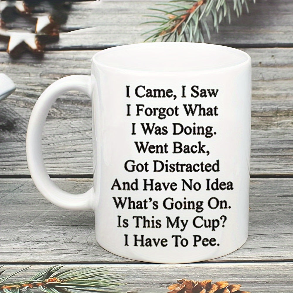 1pc, Coffee Seniors Mug, 11oz Ceramic Coffee Cups, Water Cups For Senior Citizens, Summer Winter Drinkware, Birthday Gifts, Holiday Gifts, Christmas Gifts, New Year Gifts