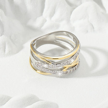 Luxury Infinity zirconia Eternity Ring 18K Gold Plated Wedding Engagement Party Decor For Bride Women Girls Gift