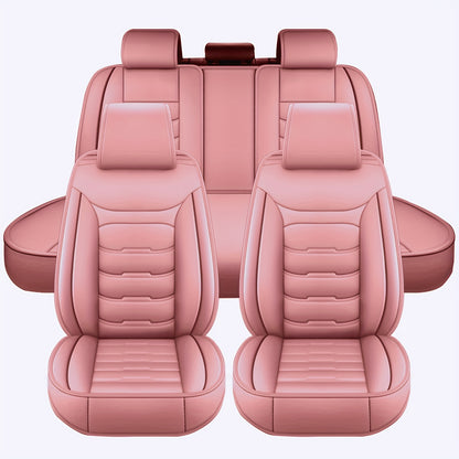 5 Seat Car Seat Covers PU Leather Seat Covers Full Set Waterproof for Car Sedan SUV Truck Vans Front & Rear Seat Cushion Protector with Back Big Storage Bag