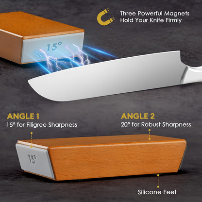 Knife Sharpener Tool, Rolling Knife Sharpeners Kit, Kitchen Knivies Sharpener With Diamond And Ceramic For Steel, Knife Sharpening With 15 And 20°, Angle Base For Kitchen Knives, Selected Christmas Present For Kitchen Enthus