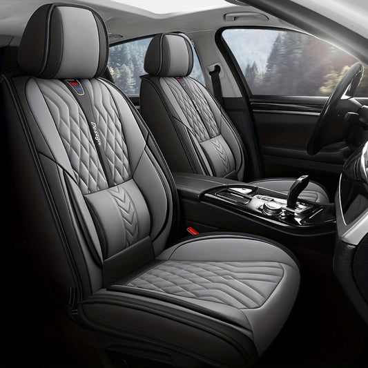 Luxurious And Stylish Five-seater Car Seat Covers Made Of Durable PU Leather, Suitable For All Seasons, Providing Full Cover For The Seats.