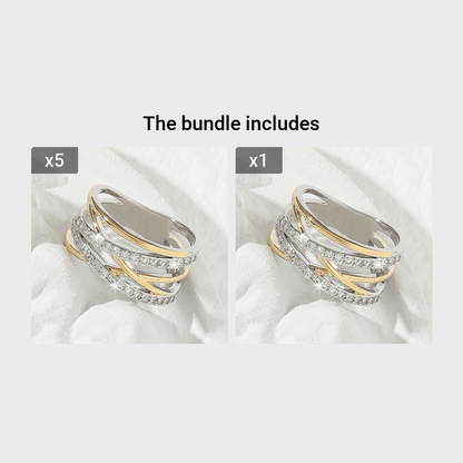 Luxury Infinity zirconia Eternity Ring 18K Gold Plated Wedding Engagement Party Decor For Bride Women Girls Gift