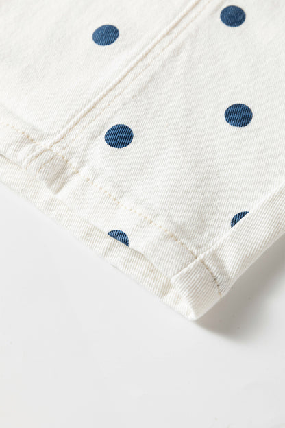 Pink Tailored Seam Polka Dot Print Barrel Casual Jeans