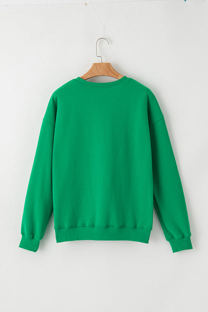 Bright Green MERRY Graphic Pullover Sweatshirt